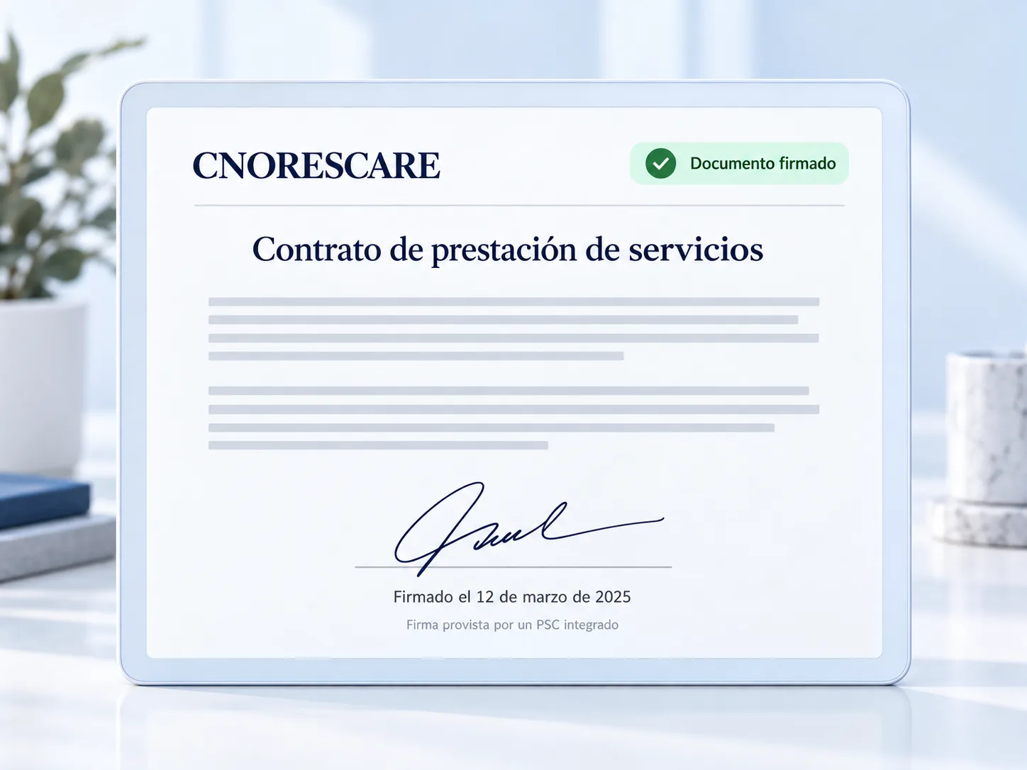 Documento de servicios firmado electrónicamente